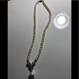 Pearl Necklace With Cubics